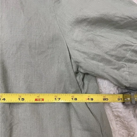 Grae Cove Lagenlook Sage Green Linen Midi Dress, M - Picture 10 of 12